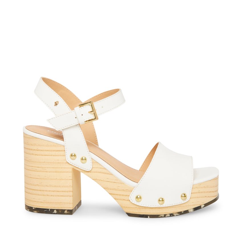 White Steve Madden Rubyy Women\'s Heels Sandals | PH 7614HZV